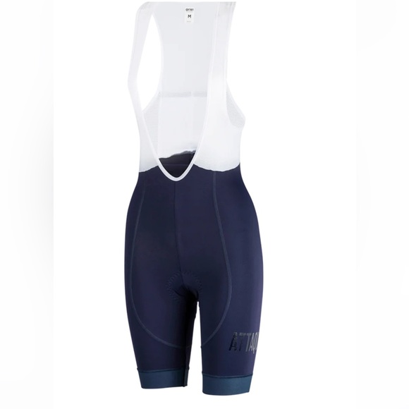 Attaquer Women’s Cycling Race Bib Short Navy Reflective Tonal Logo - Picture 1 of 3